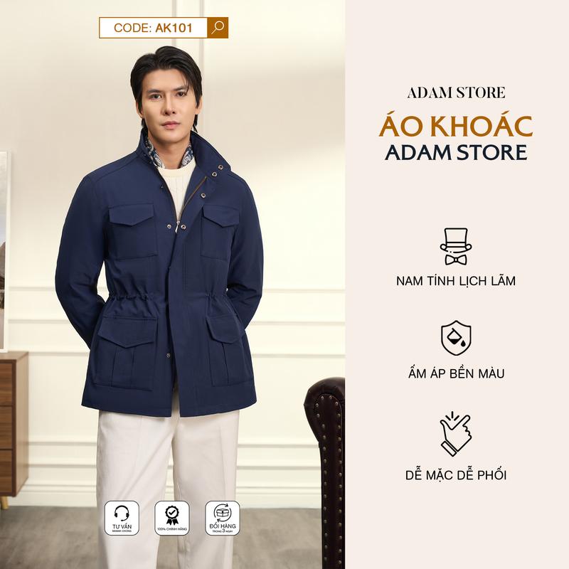 ÁO KHOÁC SAFARI NAM ADAM STORE MÀU XANH TÚI HỘP AK101