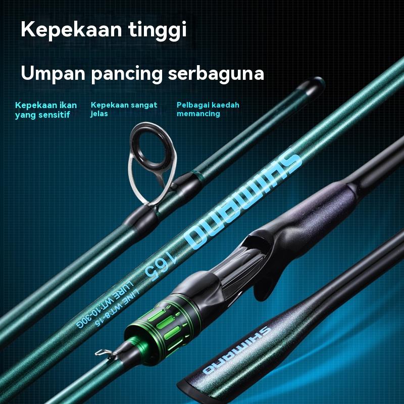 2025 New Forest Green SHIMANO Fishing Set – Includes 1.65m-2.1m Fishing Rod, Blue Bait Rod and One Blue Spinning Reel, Suitable for Outdoor Fishing