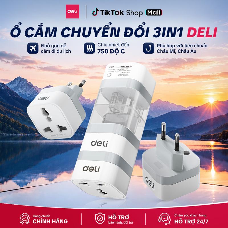 [DEAL SỐC TRONG LIVE] Ổ Cắm Chuyển Đổi 3 Chân Sang 2 Chân, Ổ Cắm Tiêu Chuẩn Châu ÂU, Mỹ, Anh Dùng Đa Quốc Gia Du Lịch