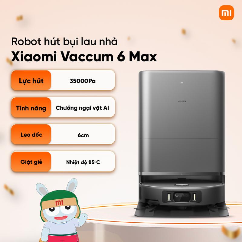 Xiaomi Vaccum 6 Max Robot hút bụi lau nhà | Lực hút 35000Pa | Xiaomi Home |…