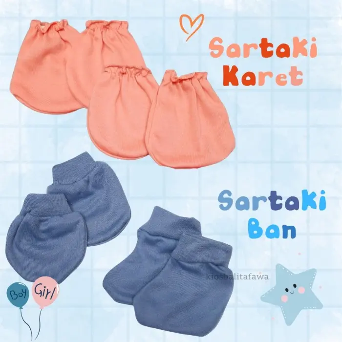Ready (1 SET) Sarung Tangan Kaki Polos New Born 0-3 Bulan / Sartaki Baby Girl Boy Perempuan Laki Laki NewBorn Month Baru Lahir SNI kiosbalitafawa 1