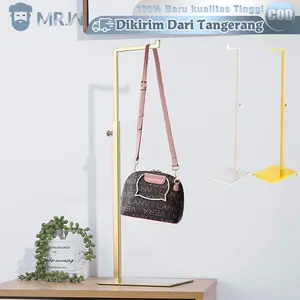 Gantungan Tas Stainless Display Tas Adjustable Gantungan Tas Berdiri Rak Menampilkan Tas tangan