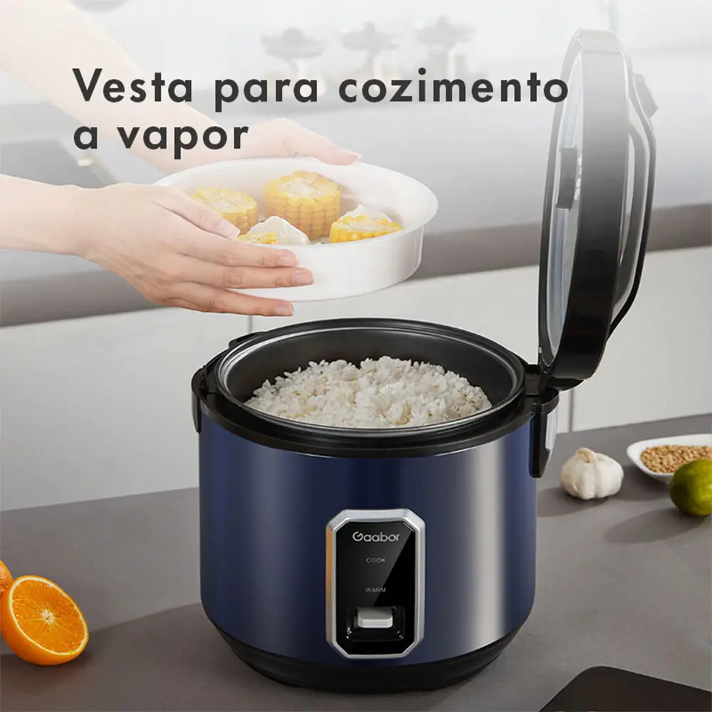 Gaabor Panela de Arroz Elétrica 2,2L Antiaderente 700W com Cesto de Cozimento a Vapor - Panela Multiúso para Arroz e Legumes 127V/220V - imagem 4
