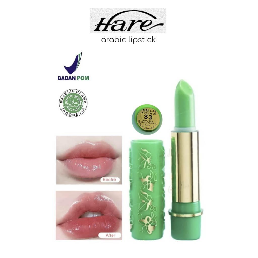 Lipstick Hijau Arab HARE Arabic Original 100% BPOM HALAL Lip Balm Nutrisi Pemerah Bibir Lipstik YY028