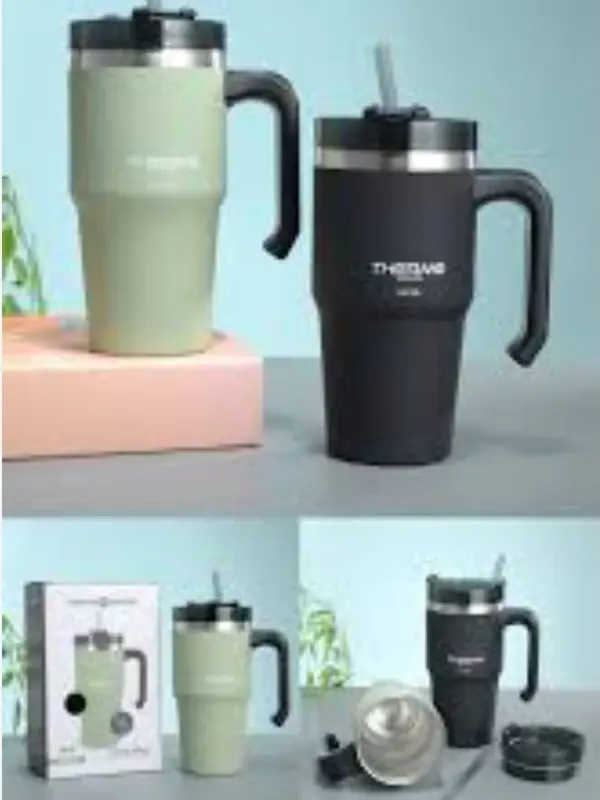 MC11-Tumbler Handle 2in1 / Botol Minum Portable Teh Kopi Stainless Steel Vacuum Insulated Mug 890ml & 900ml Termos 2