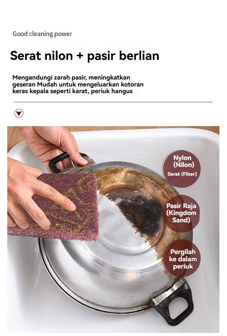 Product Introduction of Pad Penggosok, Tebal dan Mengempelas, Bahan Emery, untuk Pembuangan Karat Dapur dan Pembersihan, Berus, Sesuai untuk Keluli Tahan Karat, Cukup Tebal untuk Tidak Mencederakan Periuk 1