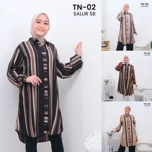 Trendid Tunik Rayon Premium TN-02 Atasan Wanita Lengan Karet LD110 LD120 Allsize Kemeja Baju Blouse Wanita