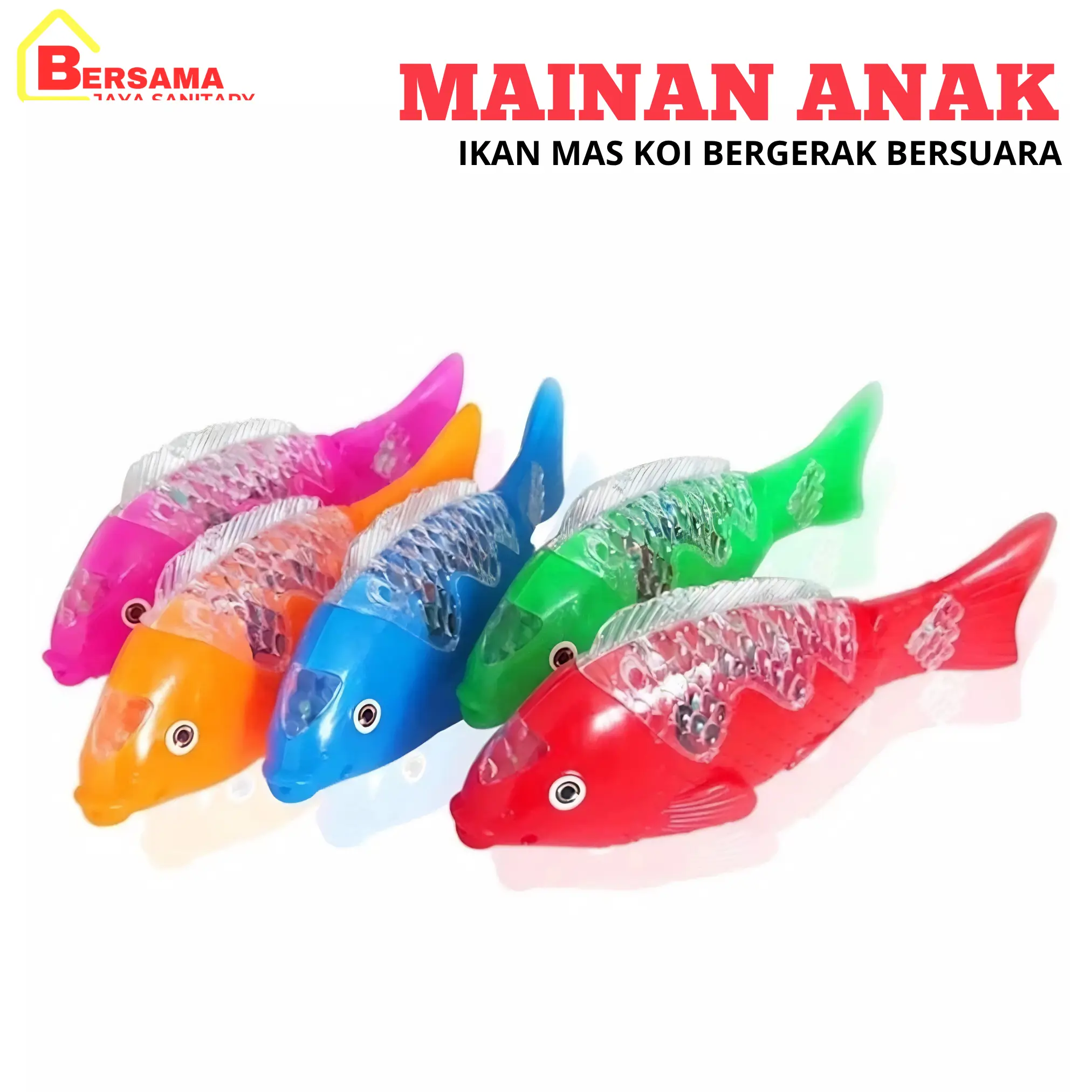 Mainan Ikan Koi Baterai Musik dan Lampu/Mainan Murah Anak Ikan Koi Berjalan Dan Lampu