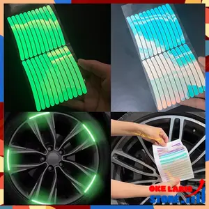 OLS (COD) Sticker Glow In The Dark 20Pcs Untuk kendaraan Stiker Velg Mobil Motor