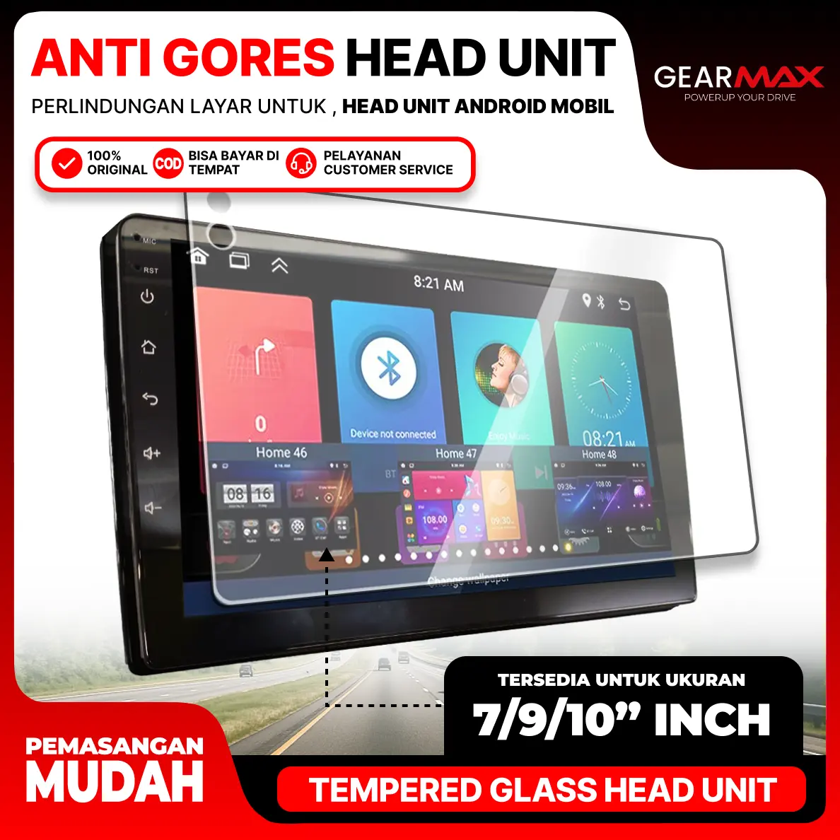 [COD] Pelindung Layat Head Unit Android Anti Gores Ukuran 7/9/10"Inch  Melindungi dari Benda Keras Dan Gesekan