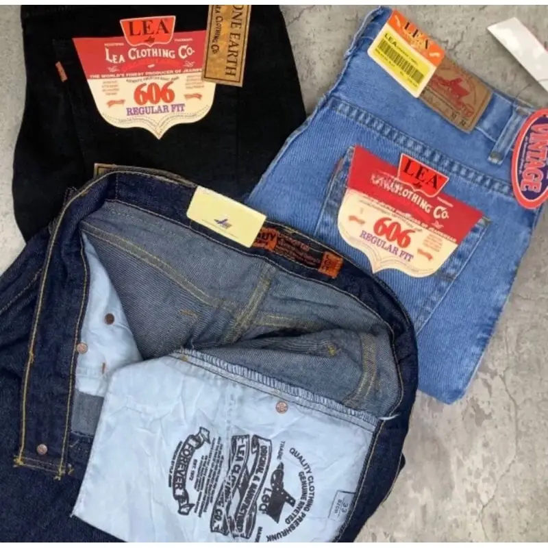 Celana Jeans Standart Pria Lea Reguler fit Size 28-44 Bahan Tebal Denim Premium Bisa 5