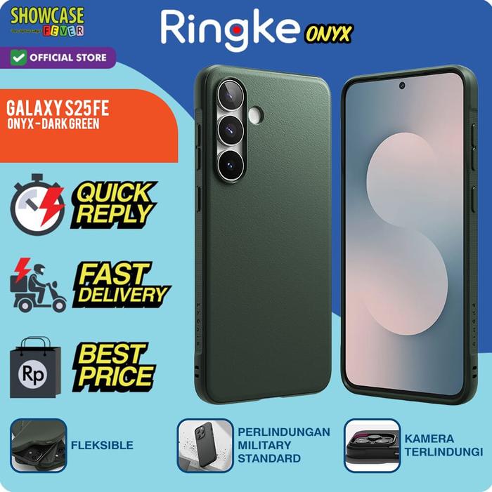 Gambar Casing Ringke Compatible For Samsung Galaxy S25 FE Onyx Dark Green Hijau Case No Yellowing Anti Slip Anti Crack Cover Handphone Softcase Melindungi Layar Kamera Slim Armor Tough Rugged Shockproof Tipis TPU Tahan Banting Bentur Protect Camera Screen dari ShowcaseFever Kota Administrasi Jakarta Utara Tokopedia