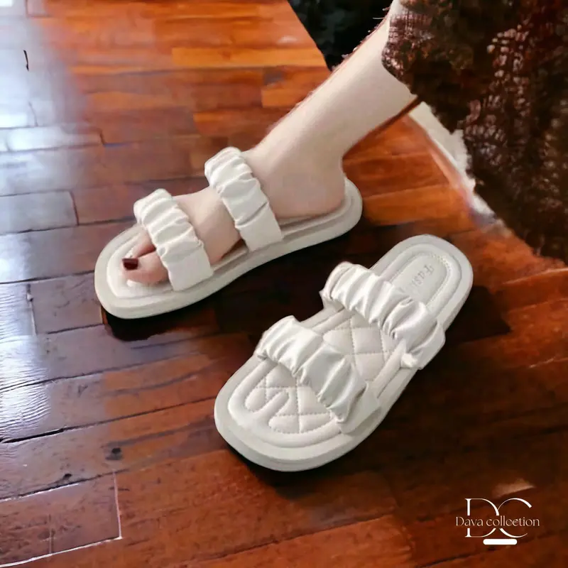 Sandal Wanita Dewasa Ban Dua kerut Terbaru Kekinian kokop Kerut Sandal kokop 3