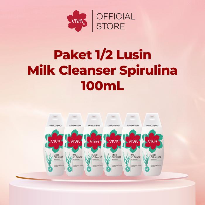 Gambar Viva Cosmetics - Milk Cleanser Spirulina 100ml - Kulit Normal dan Kering - 1/2 Lusin dari Viva Cosmetics ID Kota Surabaya Tokopedia