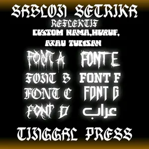 sablon reflektif menyala custom tulisan bebas