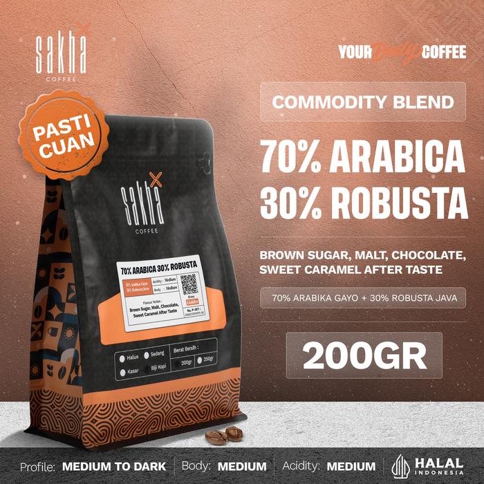 Gambar BIJI KOPI 70% ARABICA 200gr Crema Espresso Blend By Sakha Coffee Roastery - Biji Kopi dari Sakha Coffee Roastery Kota Bekasi Tokopedia
