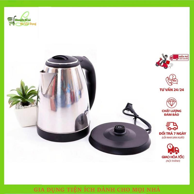Ấm Đun Nước 1,8L Không Lo Quá Nhiệt, tự ngắt an toàn, chất liệu inox an toàn cho sức khỏe