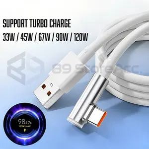 Kabel Data TURBO CHARGE 33W 45W 67W 90W 120W ELBOW Gaming Type C 6A For tepsi Type-C Fast r acun elektronik Charger