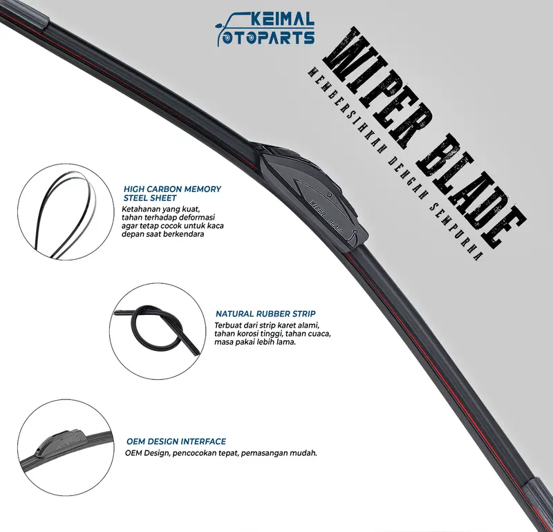 [EXCLUSIVE RENDI ANDIKA] Wiper Dual Karet Mobil 1 Set Kiri dan Kanan Free Sticker Wahyu Abadi Bonus 5 Item Universal Semua Jenis Mobil Karet Ganda Kaca Depan 2