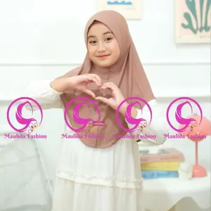 Jilbab Anak Instan Bergo Malay Soft Pet Usia 4-10 Tahun Spandek Jersey