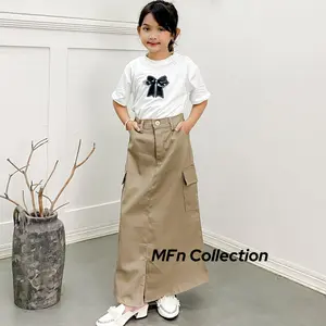 Rok Anak Perempuan Model  7 - 15  Bahan Twill Combed Fashion dengan Kantong Aktif span rok  span