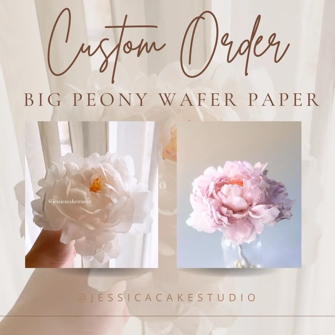 Custom Order Big bunga Peony 1.0 dari Wafer Paper Hiasan Kue Cake