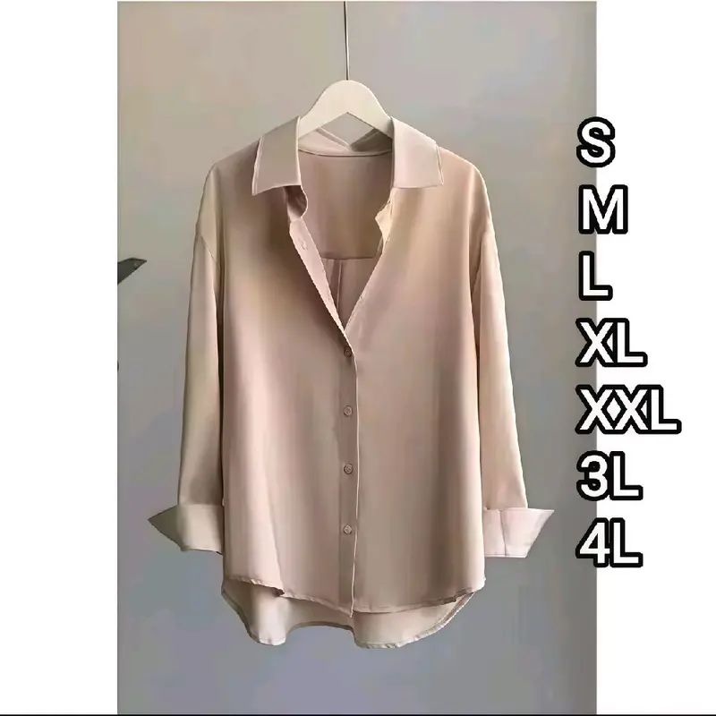 Hem Clo Kemeja Polos Wanita Bahan Rayon Katun Oversize Putih Kancing Depan Busui Cocok Untuk Kantor Size S M L XL XXL 3XL 4XL 3