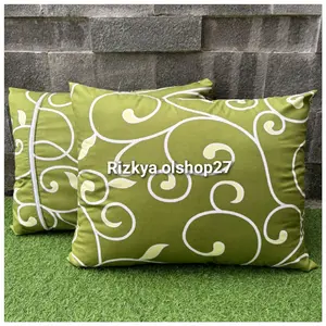 Isi 6 Pcs Sarung Bantal Resleting Kain Katun Halus Lembut Motif Ukuran 45x60 cm
