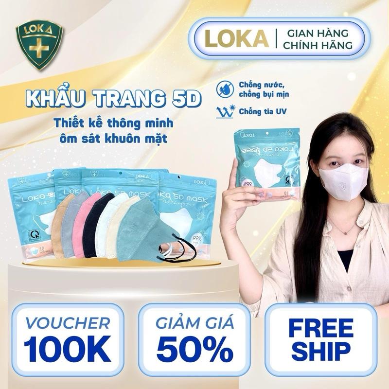 [ Thùng 600 Cái ] 5D LOKA MASK Kháng Giọt, Bụi , Tia UV, 3 lớp Hàng Chính Hãng