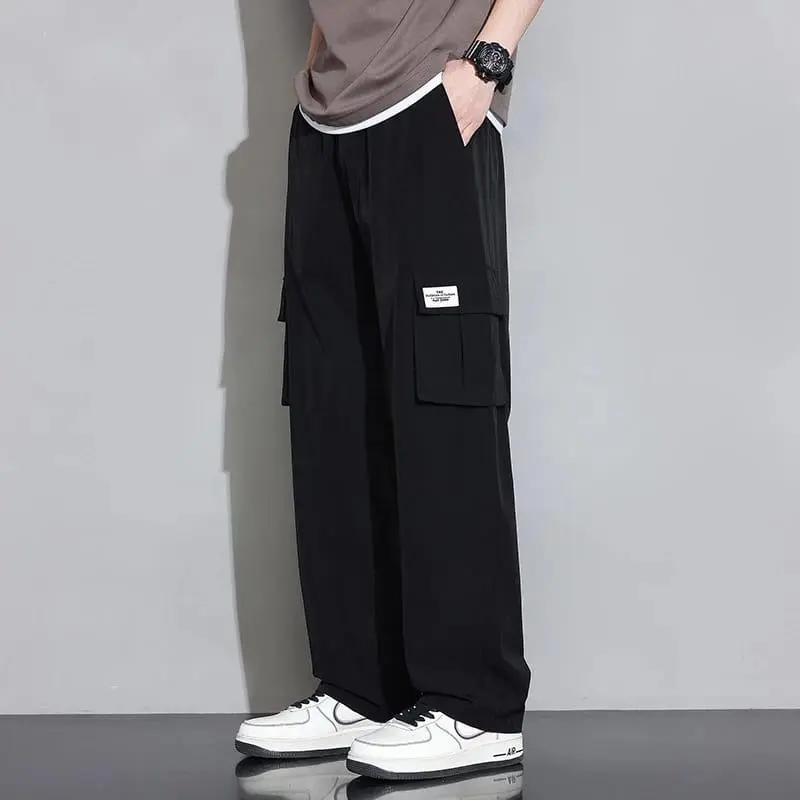 Celana Carggo Panjang Zenomic Loosepant Gombrong Oversize Pria Hitam Baggy Jumbo Big Size