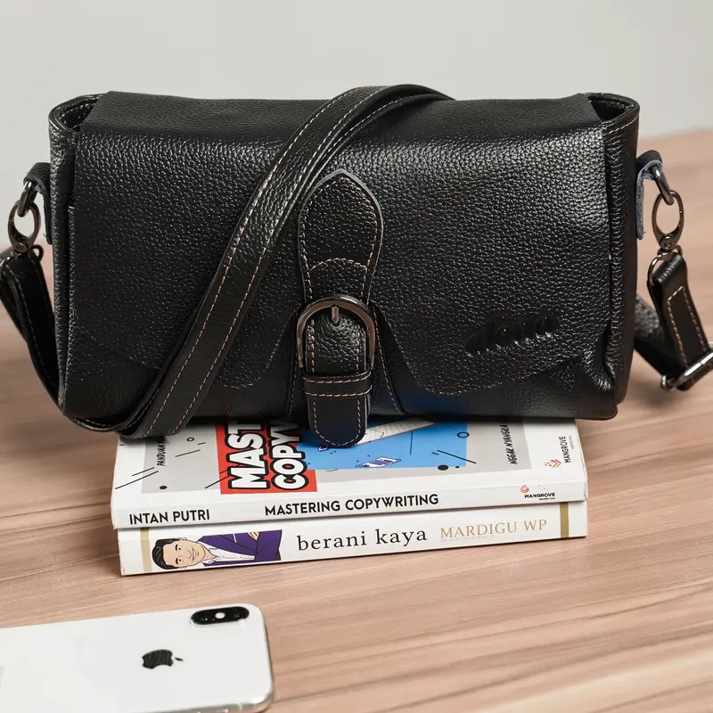 Alona Leather Charlotte Bag - Tas Selempang Bahu Wanita Kulit Sapi Asli Free Card Holder 1