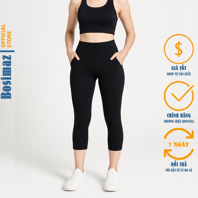 Quần Legging Nữ Bosimaz MS361 lửng túi trước cao cấp, thun co giãn 4 chiều, vải đẹp dày, thoáng mát.