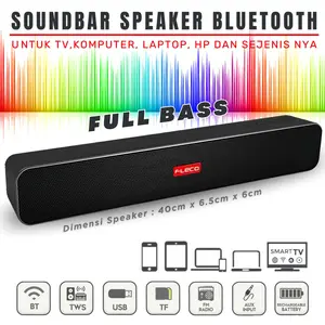PROMO Speaker Bluetooth Full Bass Bisa Sambung Ke TV , Laptop, Komputer, HP SOUNDBAR FLECO F-1607 / SN-552BT USB AUX Komputer | Speaker Aktif Super Bass | Salon Aktif Super Bass | Speaker Panjang 40cm | Speaker Smart TV | Speaker Laptop Murah Pc Wireless