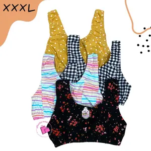 paket isi  6 miniset busui bh kaos nyaman full karet melar polos motif adem jumbo anak remaja Fashion Dewasa Katun tanpa Busa  minimalis bra kain tidak Tipis bra anti nyeplak Wanita