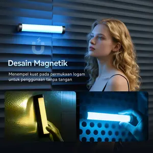 PHOTOOLEX RGB Magnetic Tube Light B190S Lampu Isi Desktop Fotografi Potret Cahaya Lembut Luar Ruangan Portabel Kamera