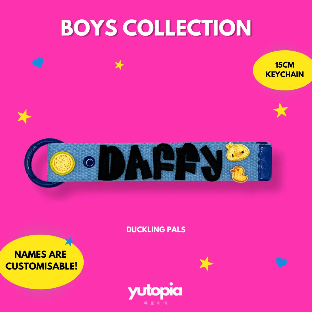 [Yutopia - Boys Collection: DUCKLING PALS 15cm] + [Custom DIY Iron-On] + [Personalized Gifts, Accessories, Keychains] + [Embroidery Patch Cute Keychain] + [Easy to use, multi-color options, Customisable, Unique, Aesthetic, Trendy, Cute, Durable]