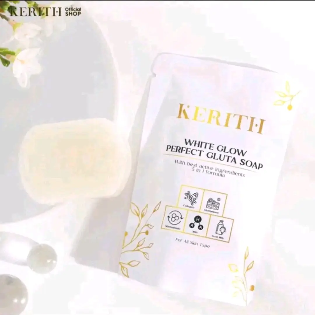 Sabun Gluta White Glow Perfect oleh Kerith untuk Tubuh - Mandi Mencerahkan Perawatan Pencerah Soap Memudarkan