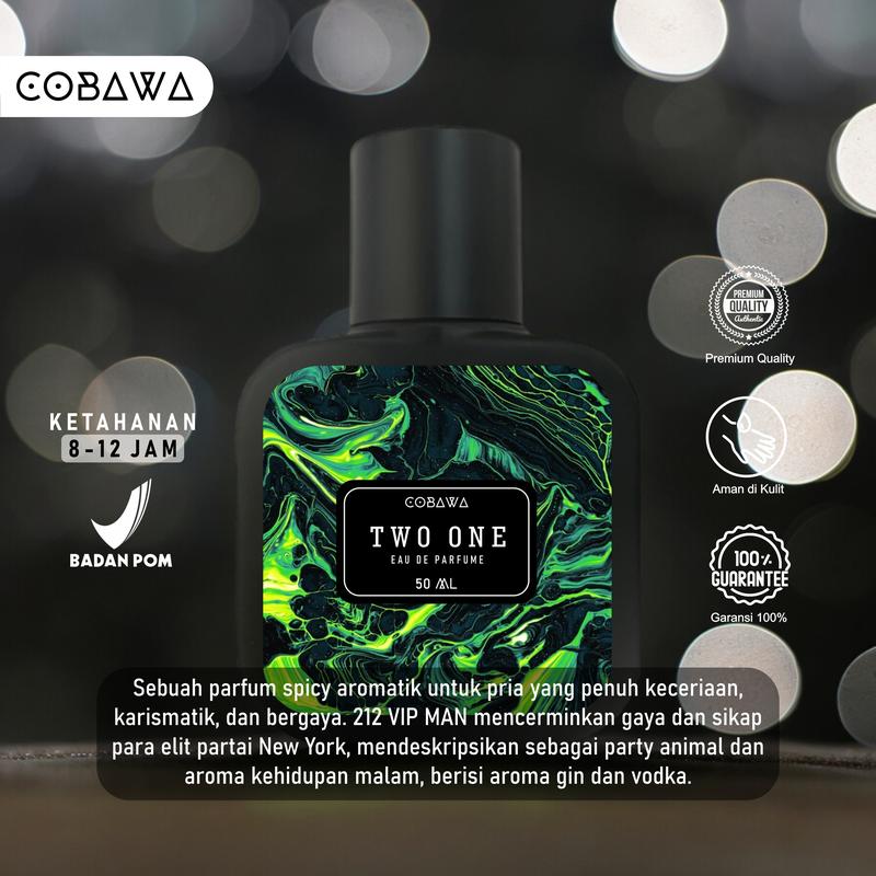 Cobawa Parfum Two One VIP Man Eau De Parfume 50 ml Parfum Cowok Perfume Tubuh Pria Wangi 1