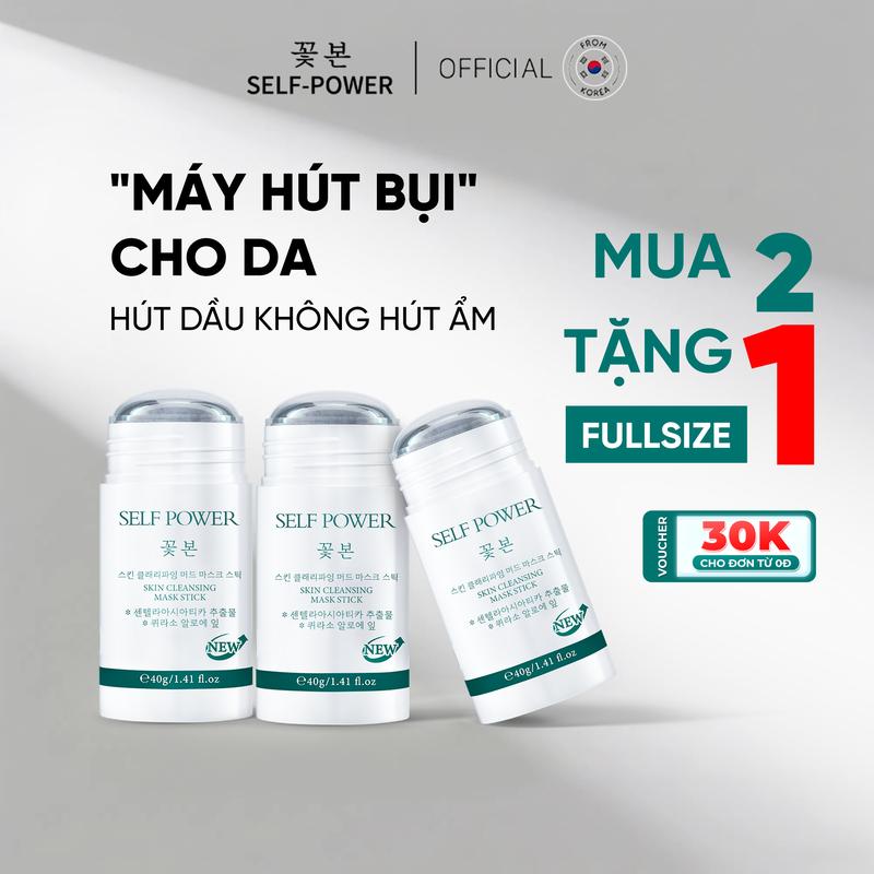 SELF POWER Thanh Lăn Mặt Nạ Đất Sét Tía Tô Nam Nữ 40g Hỗ Trợ Làm Sạch Da, Làm Đẹp Da - Clay Stick Mask Đắp Mặt Dưỡng Da Mặt, Skincare Cleansing Women