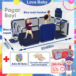 [ Shipping Discount ] Baby Playpens/Playpen Bayi/Playpen Pagar Bayi/Pagar/Playpen Bayi/Pagar Bayi Mainan Biru Merah