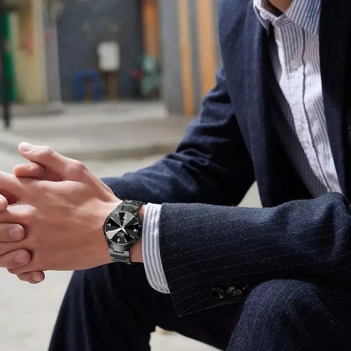 OPK Jam Tangan Pria Original Cowok Analog Anti Air Bisnis Kuarsa Jam Tahan Air Arloji Hitam Kaca Watches with Kotak Ori 4