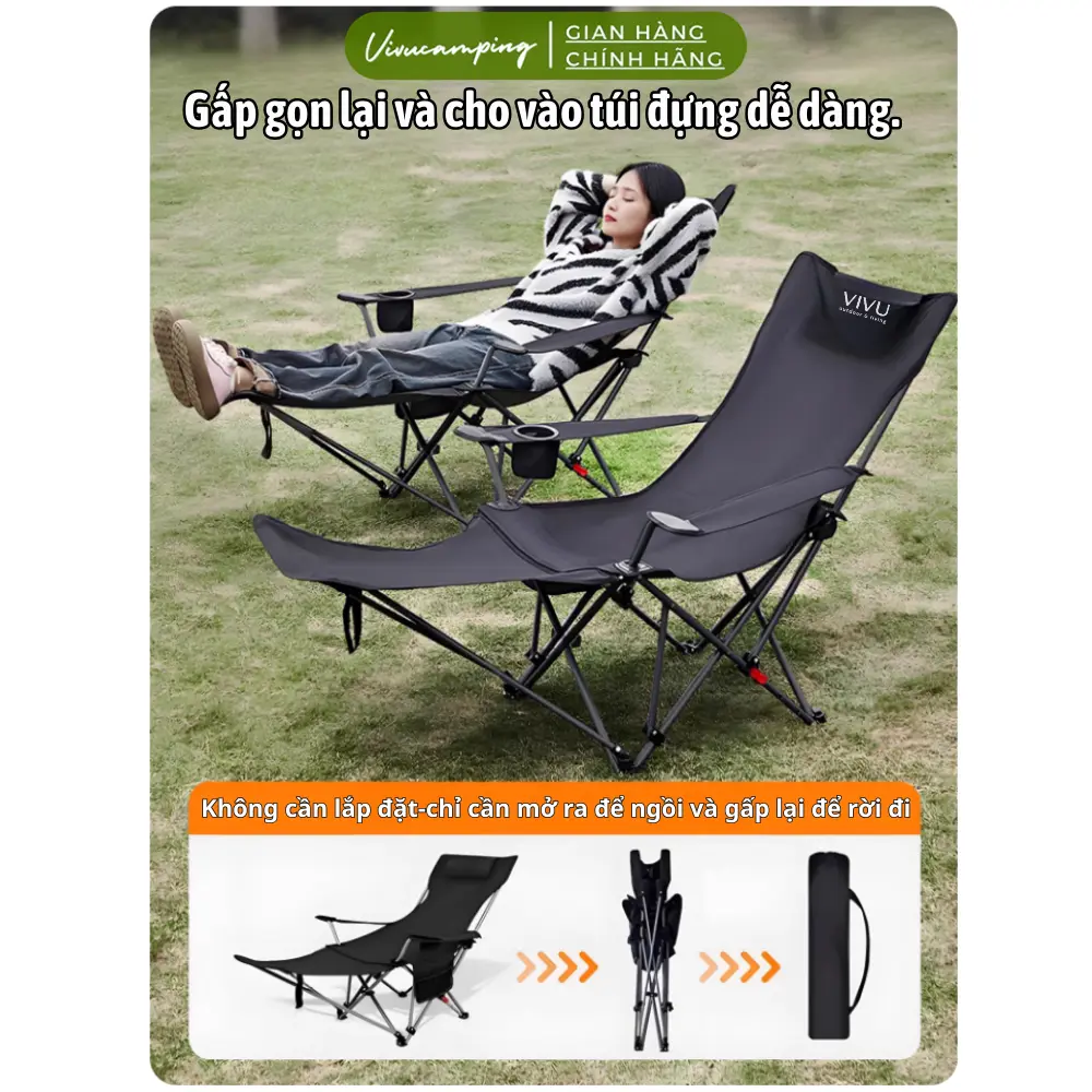Ghế Gấp Gọn Có Gác Tay Vivu Outdoor Cắm Trại Dã Ngoại, Ghế Ngả Lưng Gác Chân 4 Nấc Vải Lưới Thoáng Mát | BigBuy360 - bigbuy360.vn Ghế Gấp Gọn Có Gác Tay Vivu Outdoor Cắm Trại Dã Ngoại, Ghế Ngả Lưng Gác Chân 4 Nấc Vải Lưới Thoáng Mát | BigBuy360 - bigbuy360.vn
