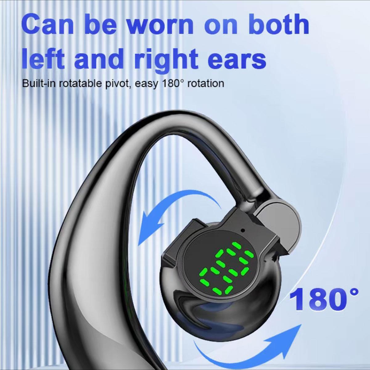 Saury D1 Bone Conduction Wireless Headphones 180 Degree Rotatable Bluetooth Handsfree Ear Hooks Noise Canceling Earphones with Microphone