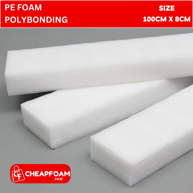 PE Foam Polybonding 100cm x 8cm Busa Bunga, PE Foam, Busa Gabus Elastis, Busa Safety Packing Bisa Grosir