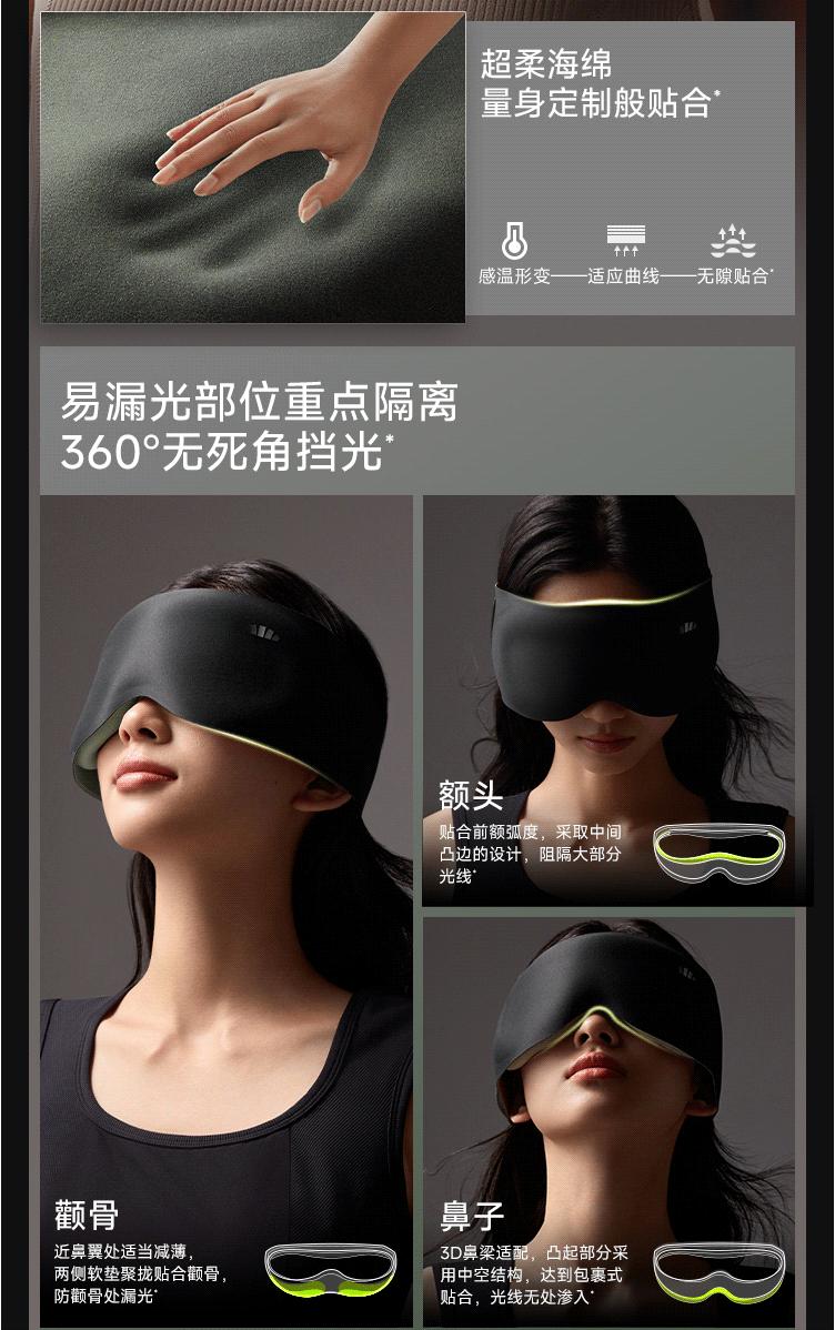【NEW COLORS】Ready stock, Beneunder LC613, Sleep Mask, Blackout Sleep, 0 Pressure Sensation, Unisex Nap Specific Massage Blackout Mask