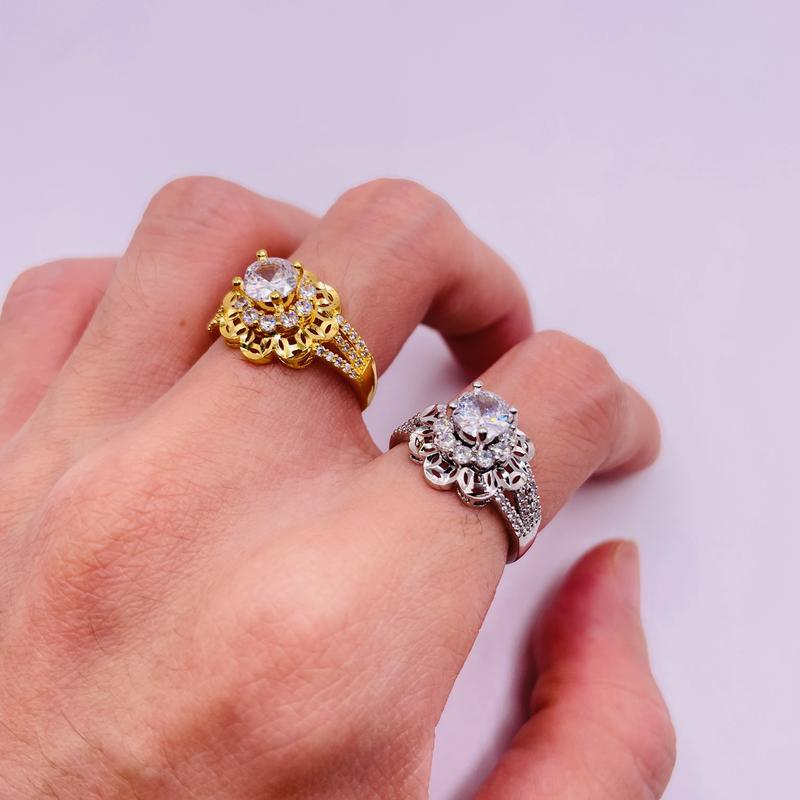 Nhẫn titan không phai không rỉ sét màu vàng và trắng mã 58 Nhẫn titan nữ bền màu trangsucmoiluatuoi.RIN