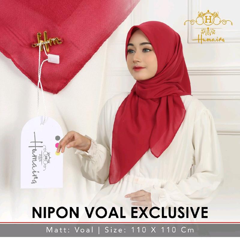 HUMAIRA-Hijab Segiempat Voal Jepang Premium Exclusive/Kerudung Segiempat Vial Jepang Premium Exclusive 4