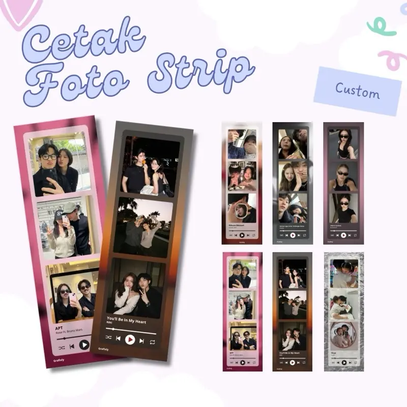 Cetak Foto Strip Custom Tema Playlist