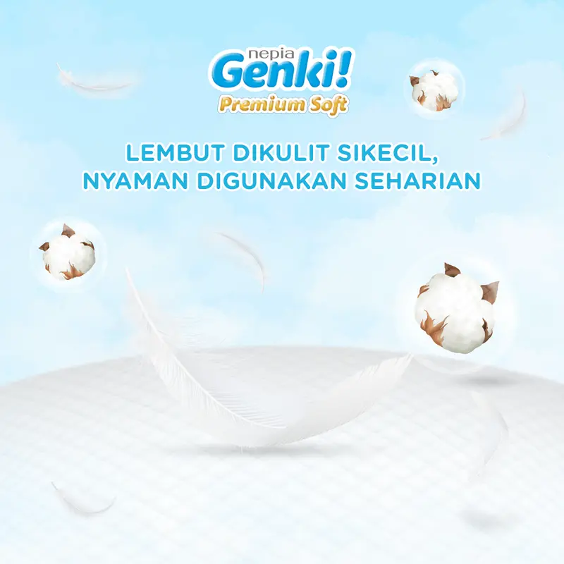 Nepia Genki Diapers Premium Soft Tape / Popok Bayi Perekat [0-5 kg] Ukuran NB44 - Single Pack 5