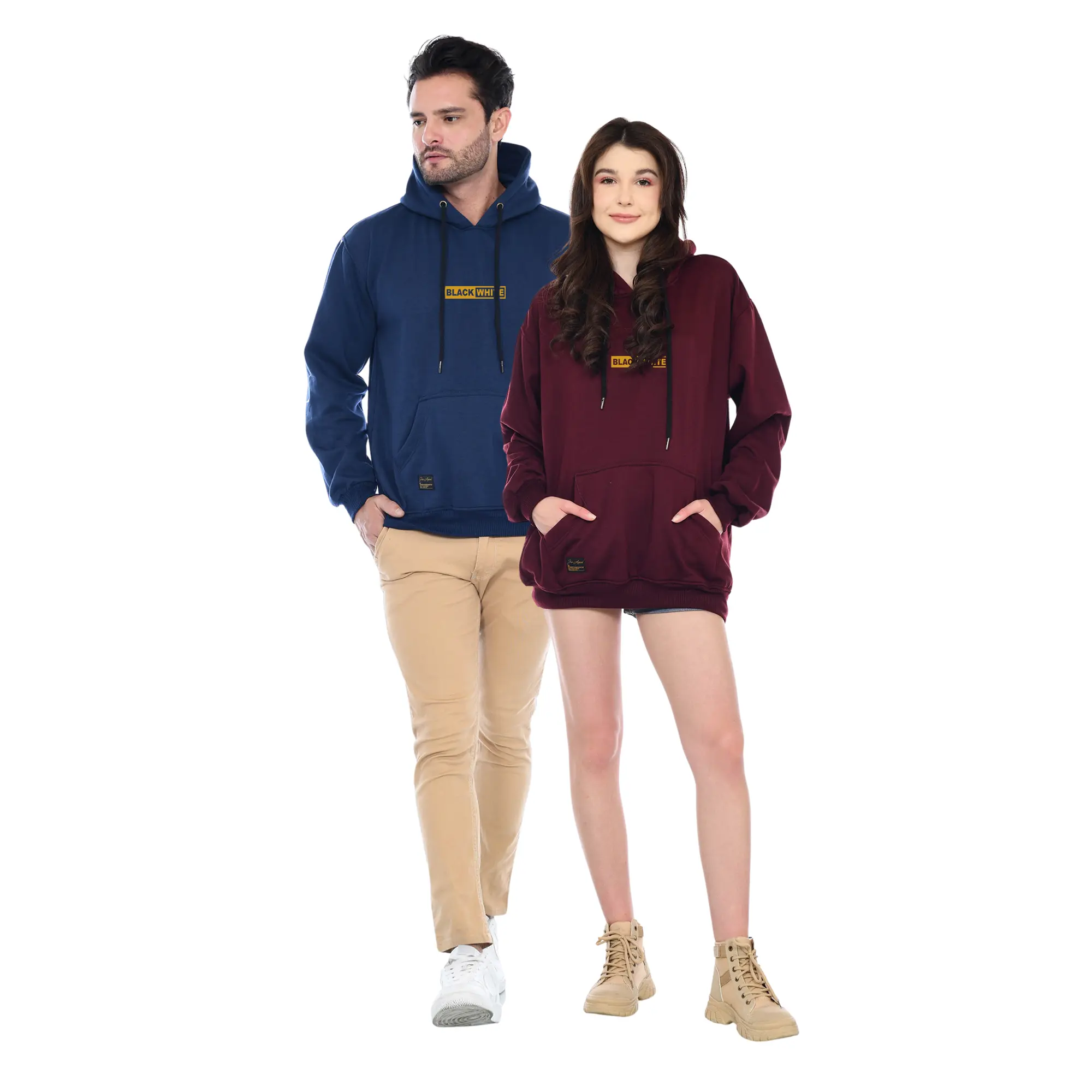 Hoodie Jumper Pria Wanita Oversize Unisex Big Size Jumbo JICO Brand Distro Kota Bandung Warna Mint List Black White Aesthetic Sweater Hoodie Katun Fleece